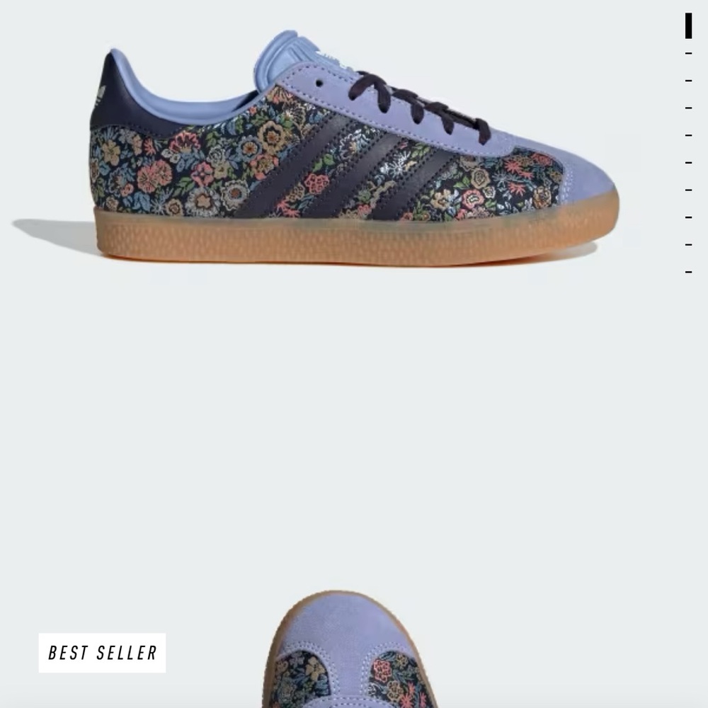 Adidas x Liberty London Gazelle. Youth Unisex Size 7/UK 6.5. NWT and box.